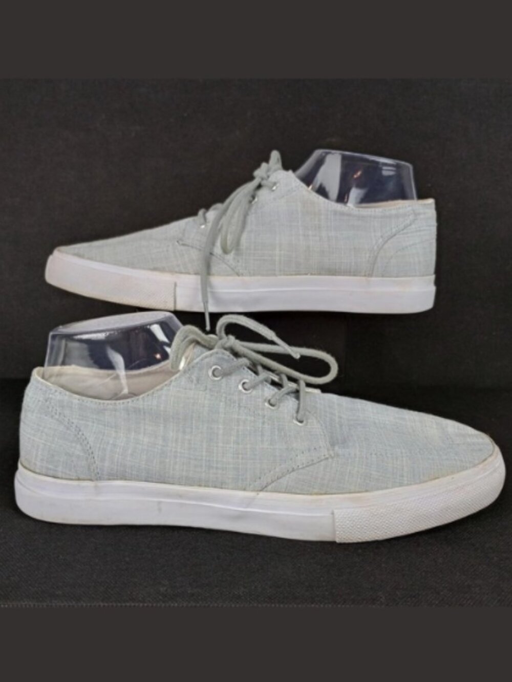 Buckle Black Rigby Men's 9.5 Light Gray‎ Canvas Lace Up Tagless Shoes Sneakers